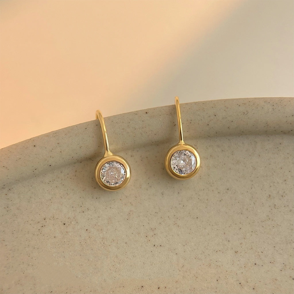Round Zircon Earrings
