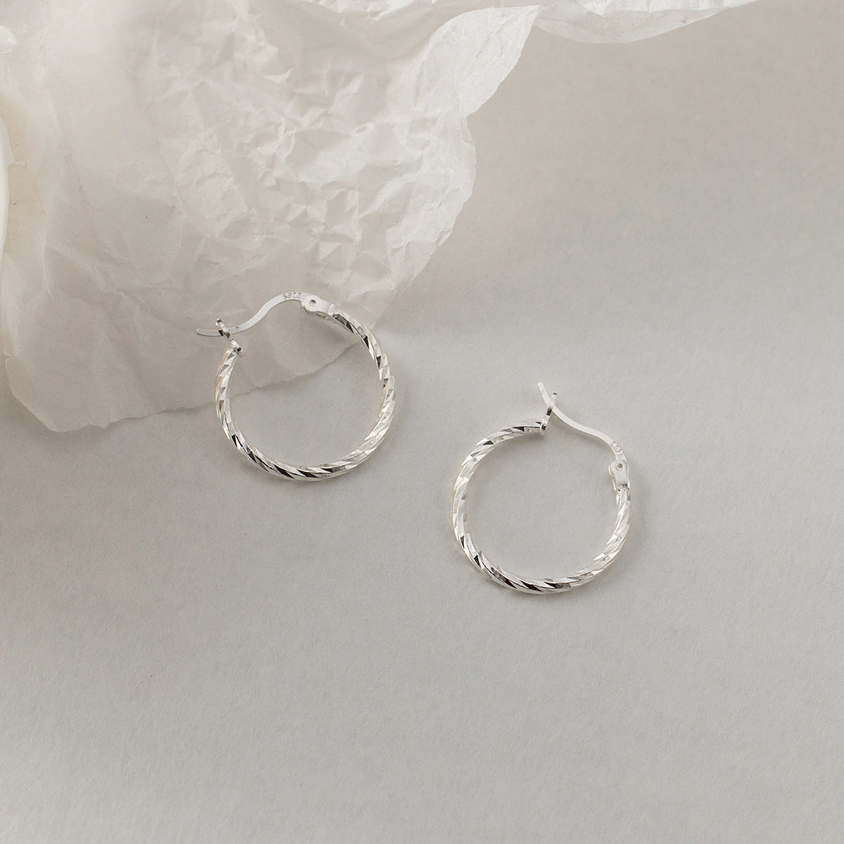 Round Ring Carven Earrings