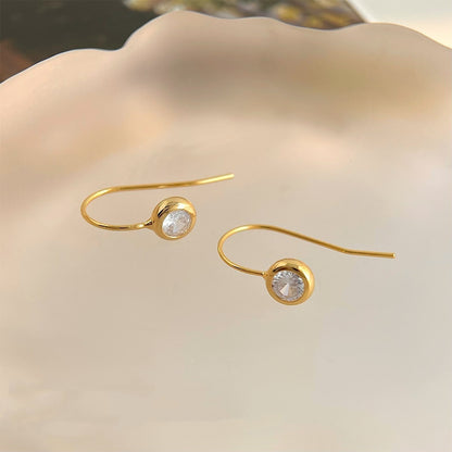 Round Zircon Earrings